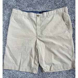 Tommy Hilfiger Shorts‎ Mens 40 Inseam 10" Khaki Beige Chino Pockets Flat Front